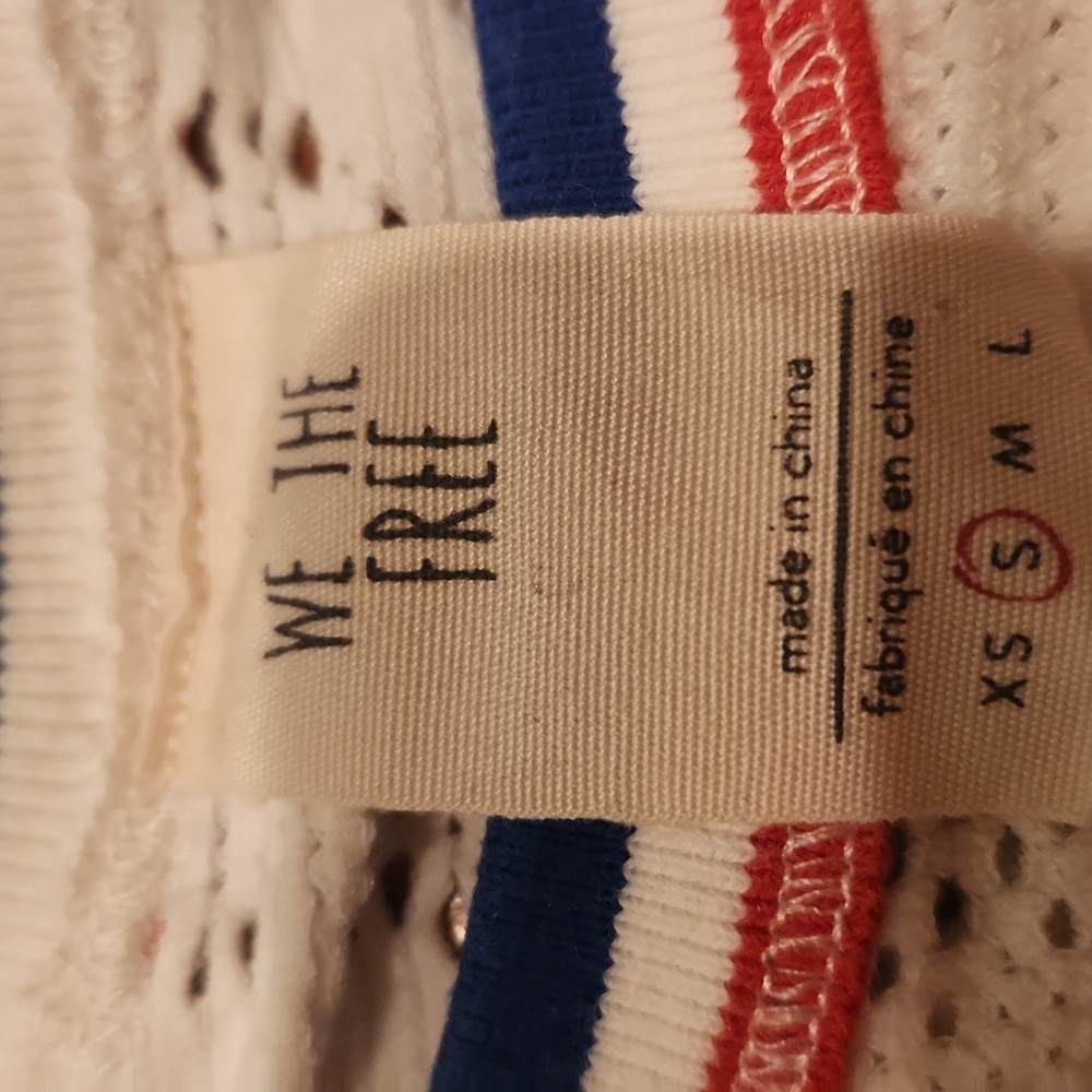 WE THE FREE red, White, And Blue Lace Top Womans Size Small - Picture 2 of 7